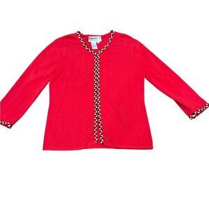 🤍✨Joseph A Women’s Red Cardigan Sweater ❤️ Size L – Excellent Condition